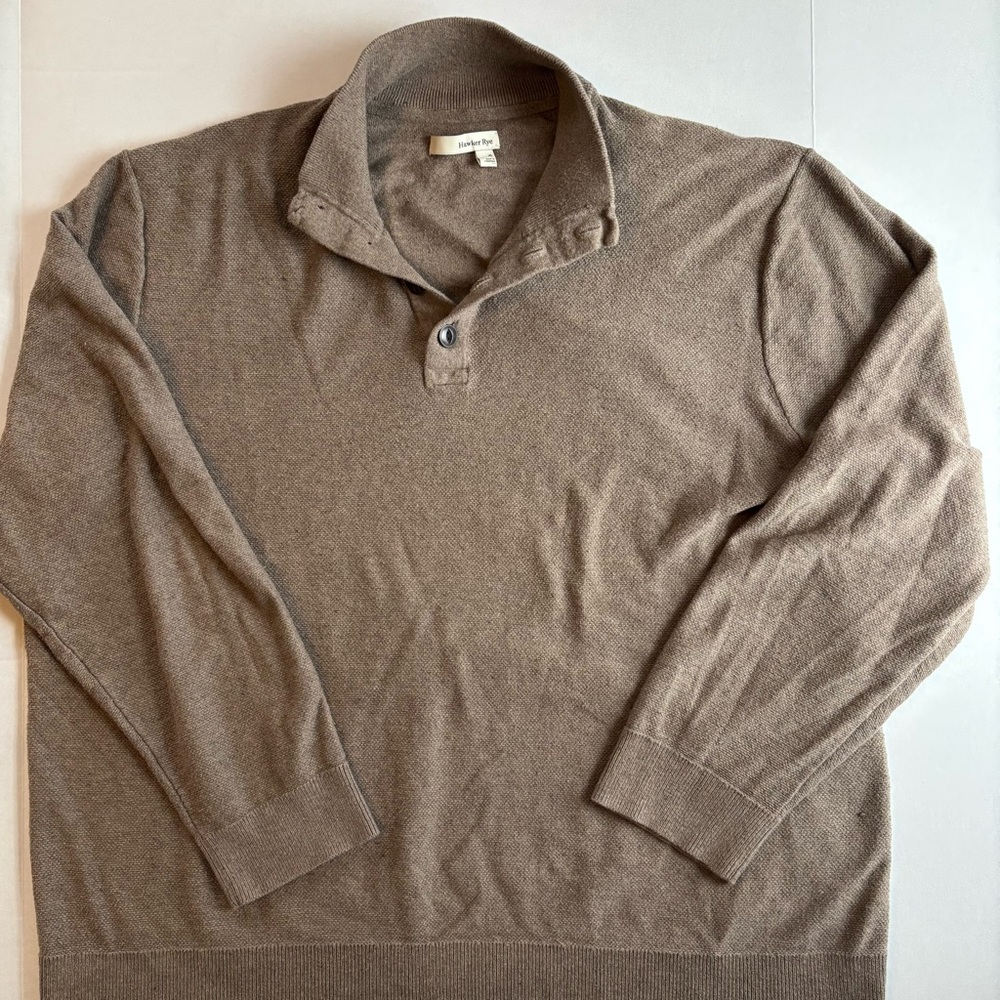 Mens Hawker Rye Avalon Henley Style‎ Knit Sweater size XL. Cotton/nylon.